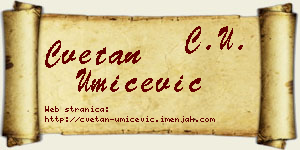 Cvetan Umićević vizit kartica